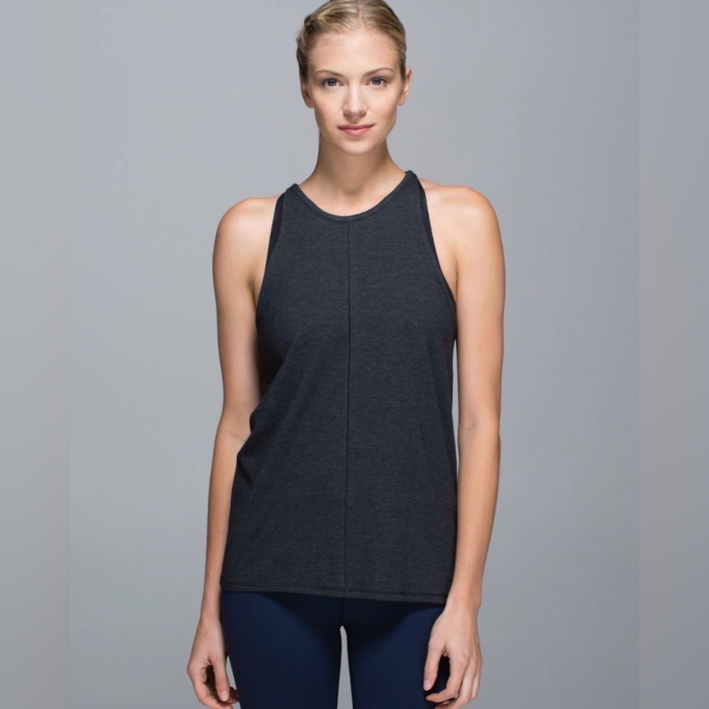 #18 LULULEMON FIND YOUR ZEN TANK/ heathered black/ no size dot